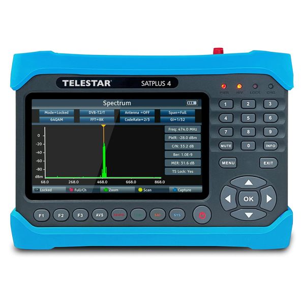 Telestar Satplus 4 Satmessgerät HD Combo DVB-S2 Satelliten DVB-C DVB-T2 Messgerät Messempfänger