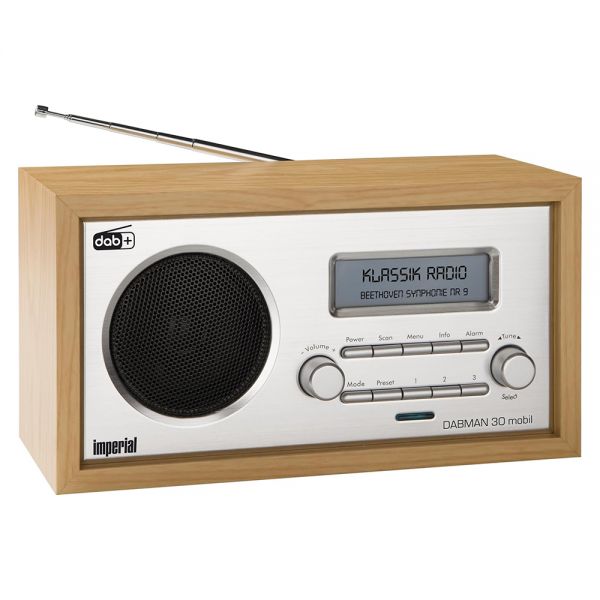 Imperial DABMAN 30 Buche mobil Tragbares DAB+ Digitalradio & UKW-Radio Akku Powerbank Retro