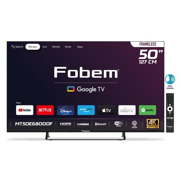 FOBEM MT50EG8000F LED-Fernseher 127cm 50 Zoll UHD 4K Smart TV 1000Hz DVB-T2/C/S2 Android HDR framel